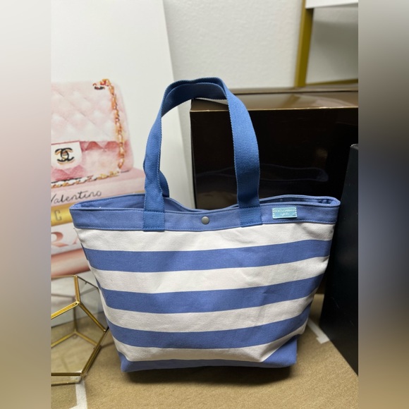 Dolce & Gabbana Handbags - Dolce & Gabanna Blue/White Striped Canvas Tote,nylon lining